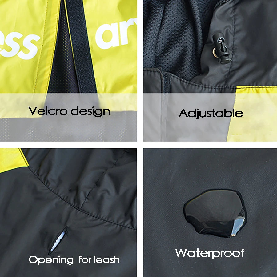 Waterproof Dog Coat with Hood – “The Dog Face” Outdoor Rain Jacket | Reflective - Top Dogg Brand