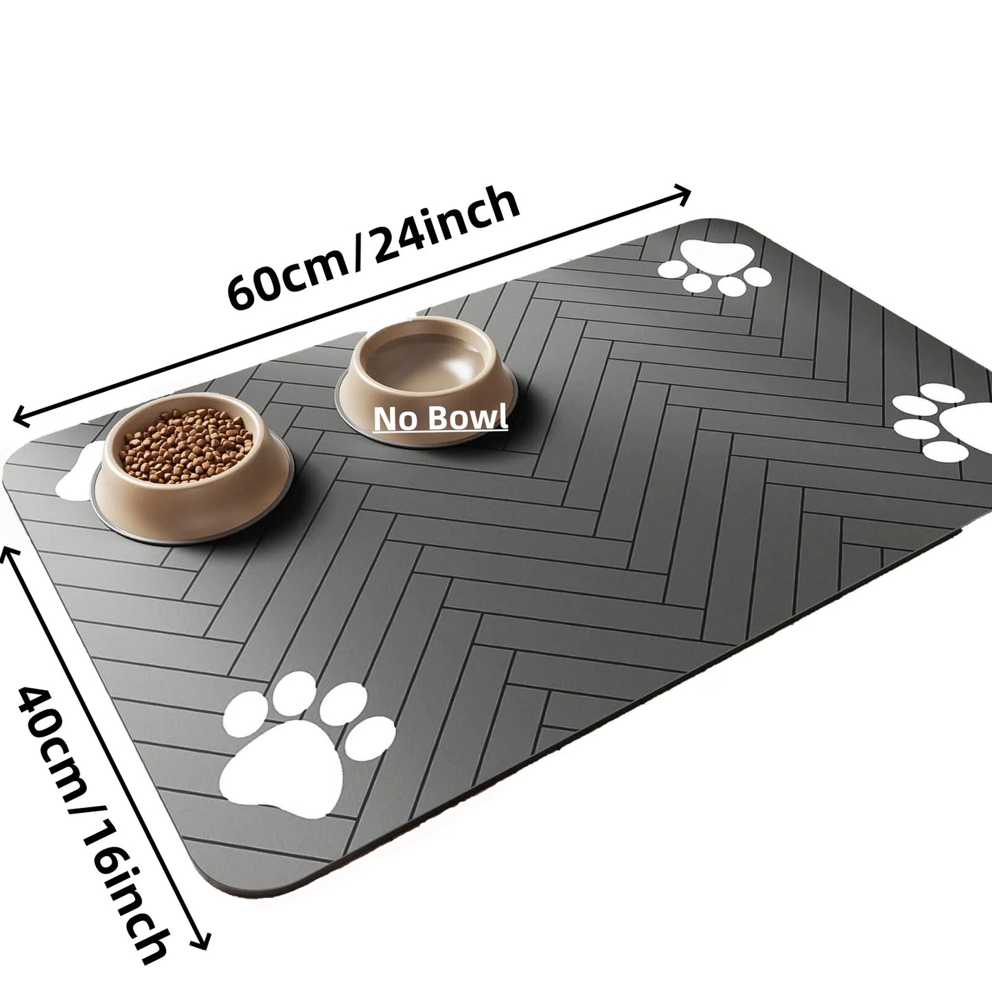 Absorbent Pet Feeding Mat for Food & Water Bowls – Waterproof Rubber Backing, - Top Dogg Brand