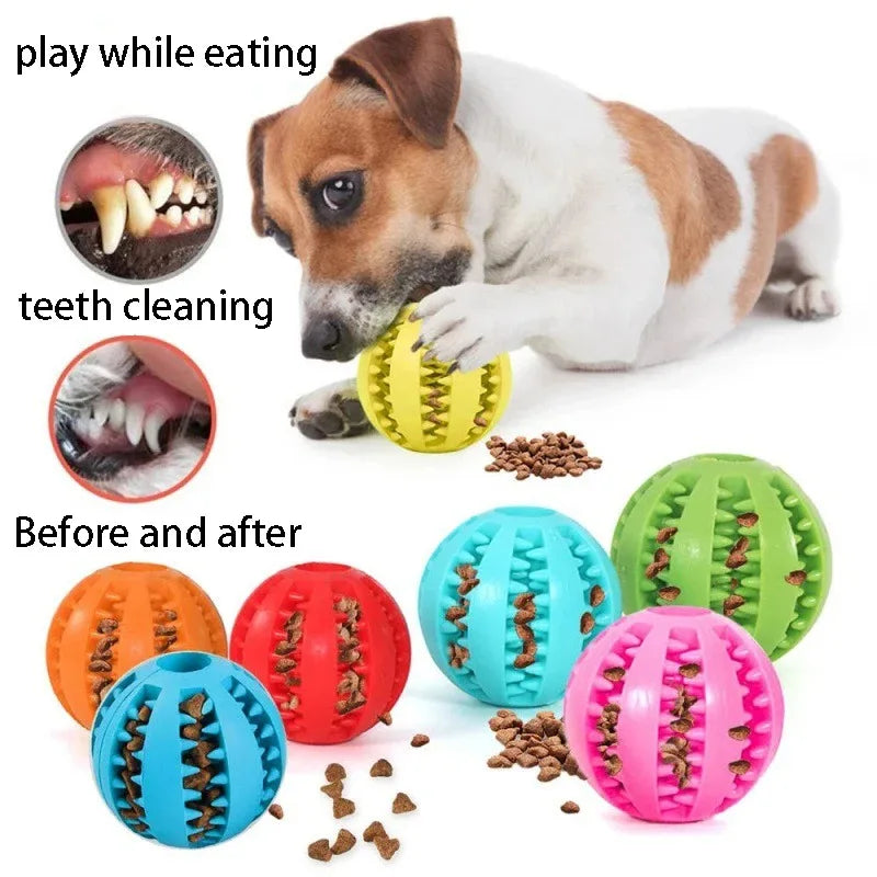 Natural Rubber Dog Chew Toy – 5cm Treat Dispensing Ball for Dental Cleaning & Interactive Play - Top Dogg Brand