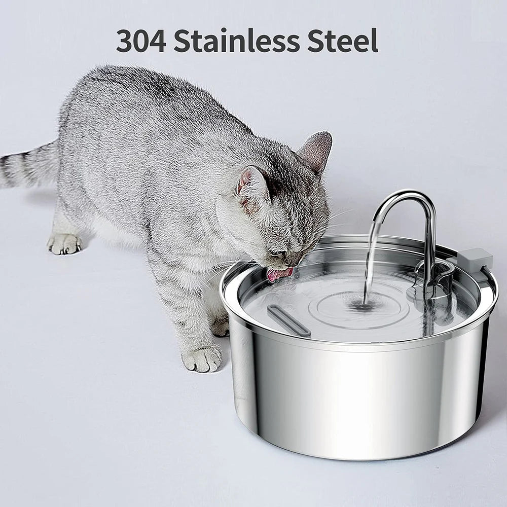 3L Automatic Stainless Steel Pet Water Fountain - Top Dogg Brand