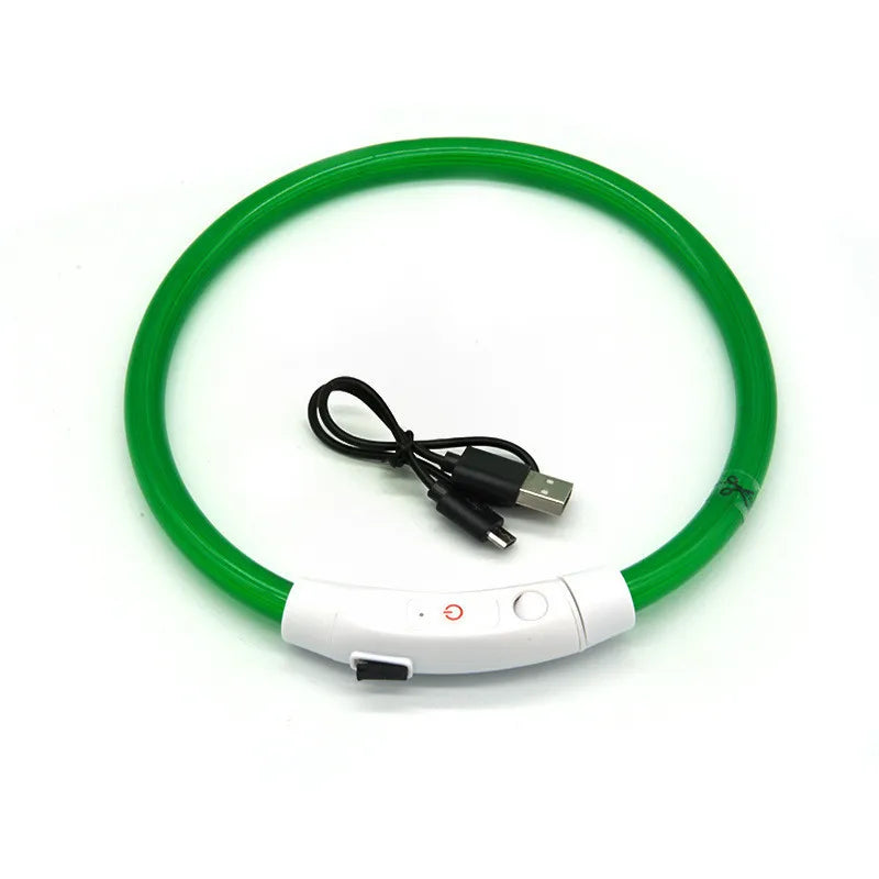 LED Light-Up Dog Collar – USB Rechargeable Luminous Pet Collar for Dogs & Cats - Top Dogg Brand