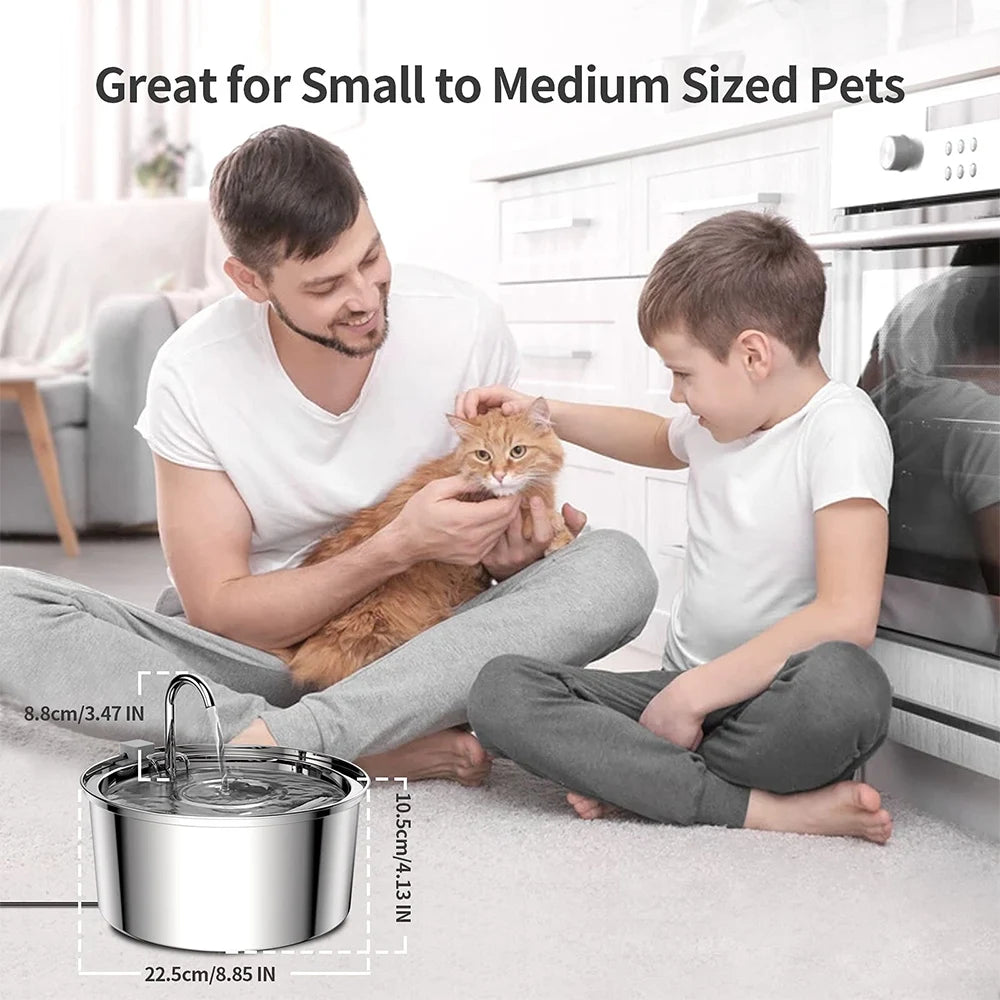 3L Automatic Stainless Steel Pet Water Fountain - Top Dogg Brand