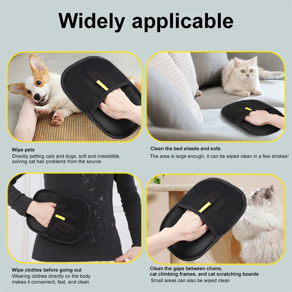 Deshedding Pet Grooming Gloves – Hair Remover Glove for Dogs, Cats - Top Dogg Brand