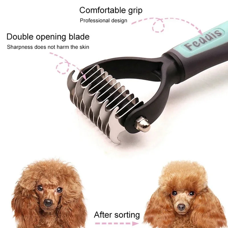 5-in-1 Pet Grooming Kit – Stainless Steel Rake Comb, Nail Clippers & File - Top Dogg Brand