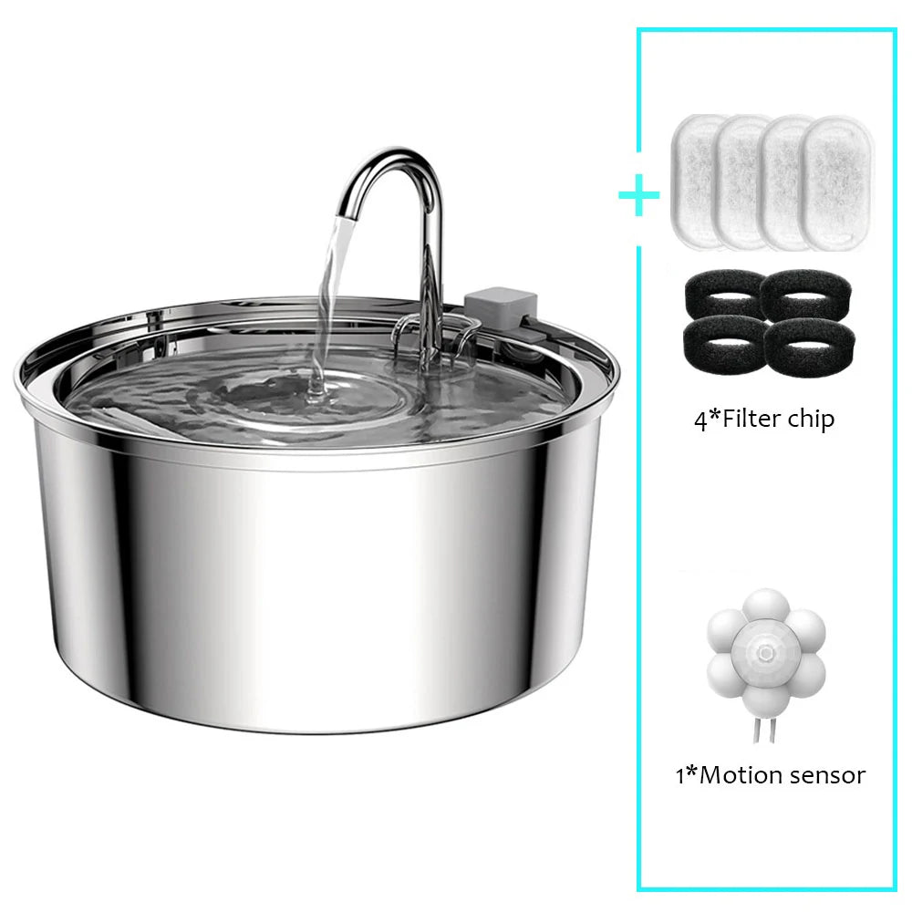 3L Automatic Stainless Steel Pet Water Fountain - Top Dogg Brand