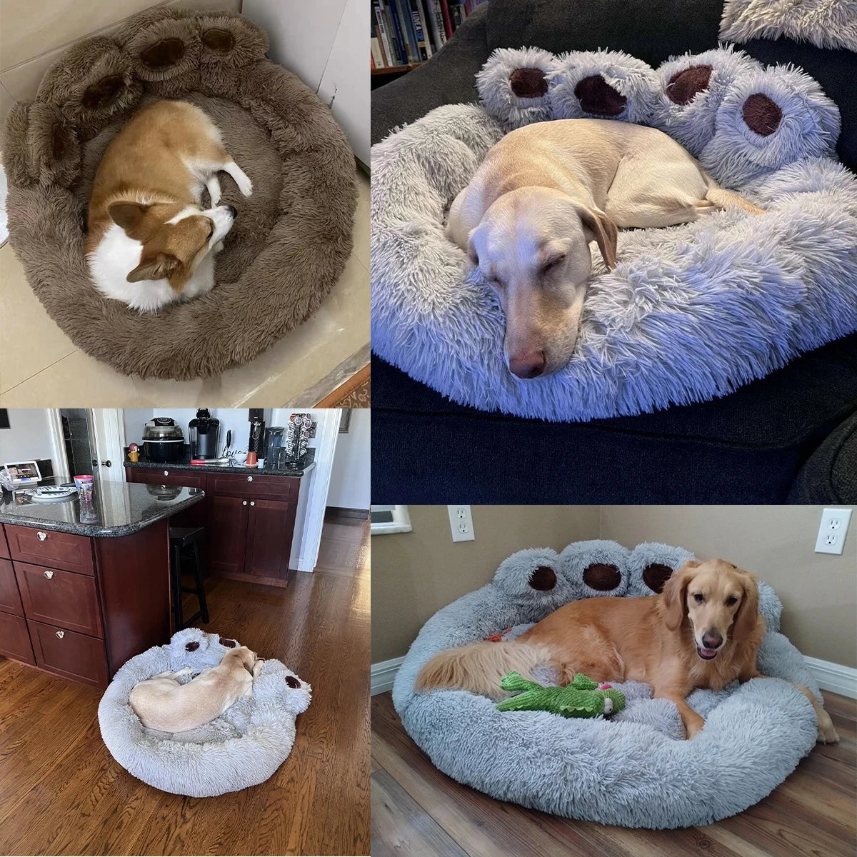 Fluffy Plush Dog Bed – Ultra-Soft Round Pet Sofa for Small to Large Dogs & Cats - Top Dogg Brand