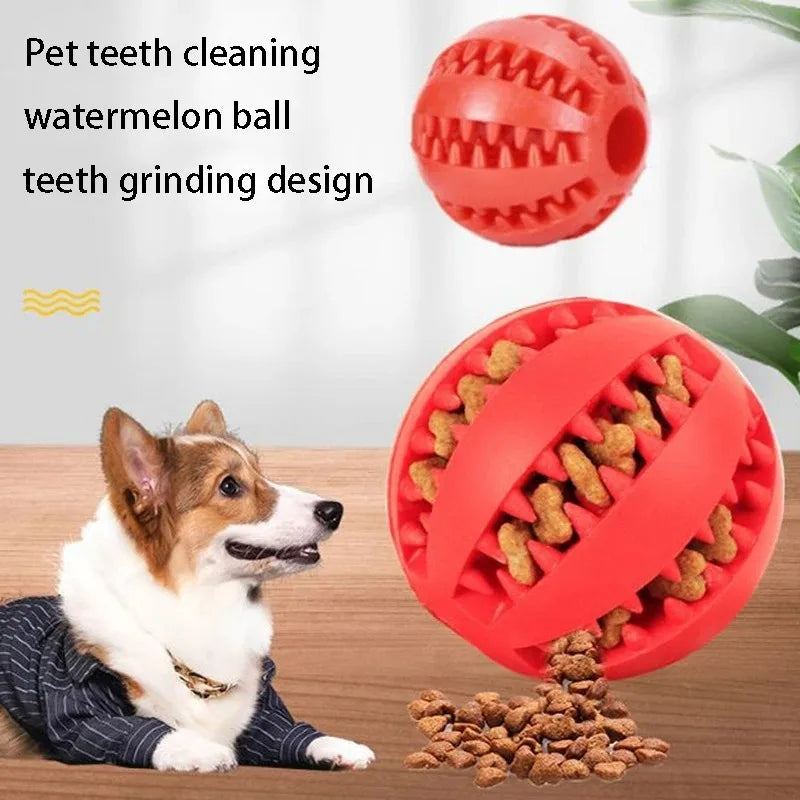Natural Rubber Dog Chew Toy – 5cm Treat Dispensing Ball for Dental Cleaning & Interactive Play - Top Dogg Brand