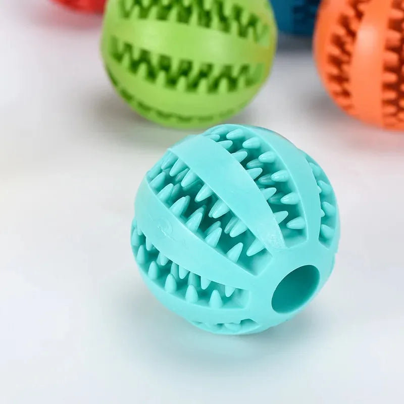 Natural Rubber Dog Chew Toy – 5cm Treat Dispensing Ball for Dental Cleaning & Interactive Play - Top Dogg Brand
