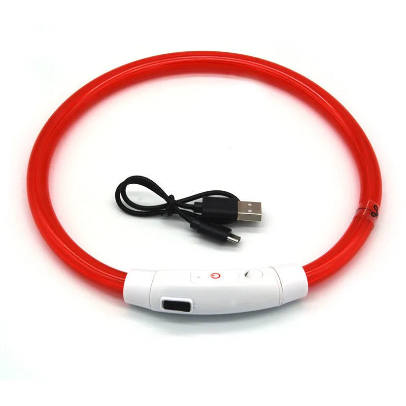 LED Light-Up Dog Collar – USB Rechargeable Luminous Pet Collar for Dogs & Cats - Top Dogg Brand
