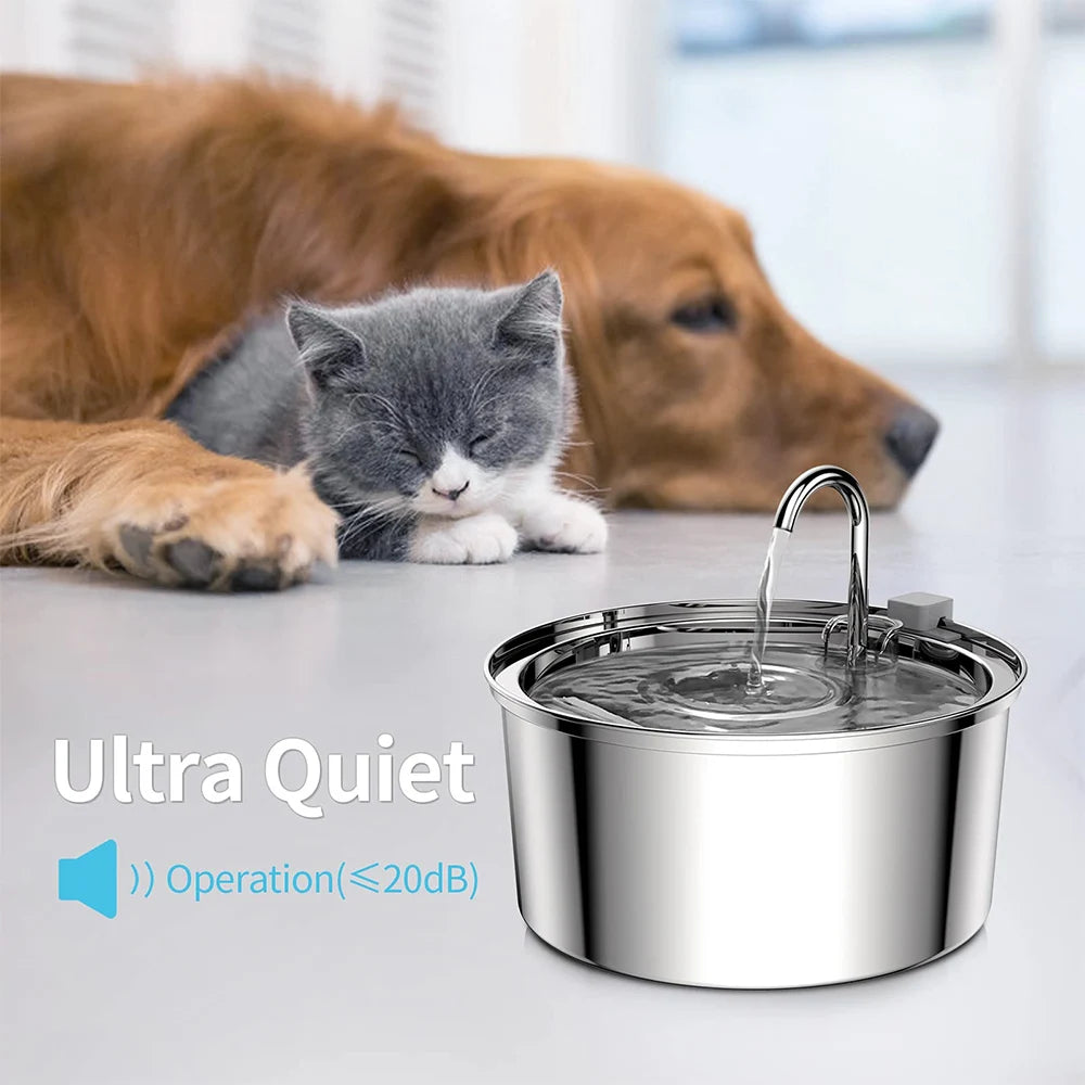 3L Automatic Stainless Steel Pet Water Fountain - Top Dogg Brand