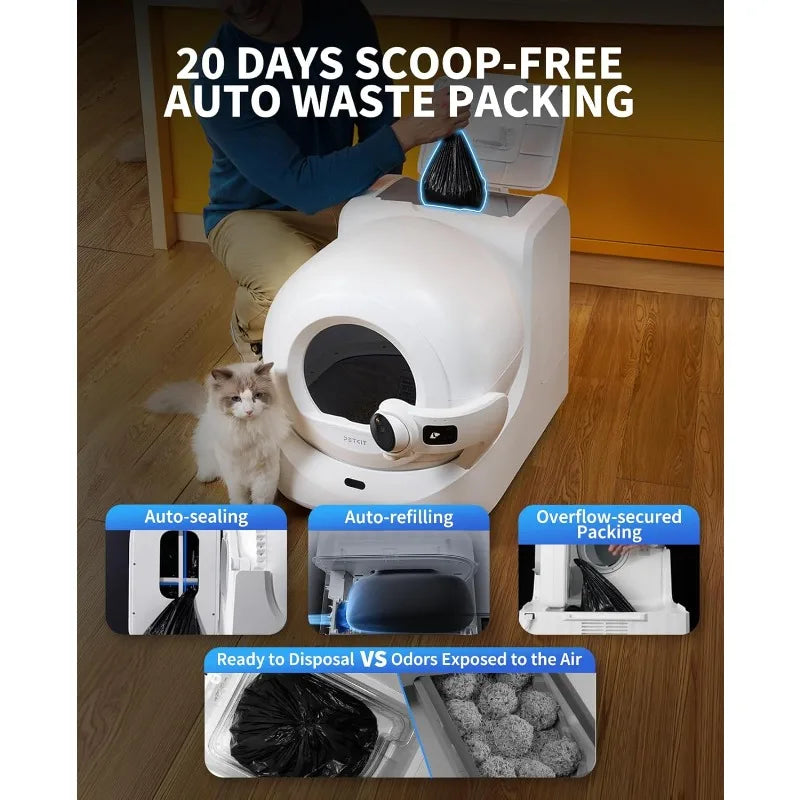 Ultra Self-Cleaning Cat Litter Box – AI Camera, Auto Waste Packing, 5G WiFi App Control - Top Dogg Brand