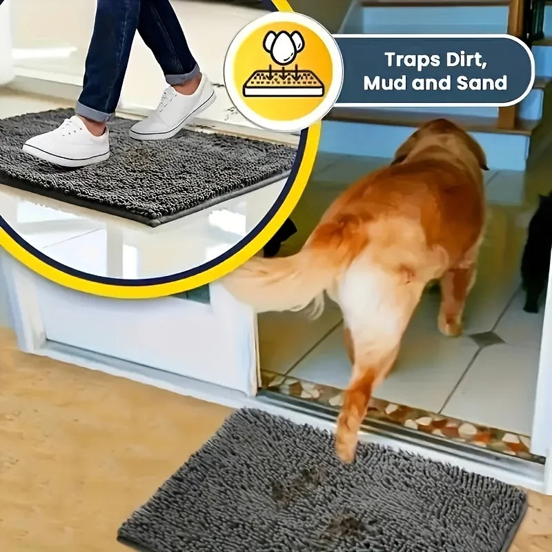 Ultra-Absorbent Muddy Paw Dog Mat – Quick-Dry, Non-Slip, Washable - Top Dogg Brand