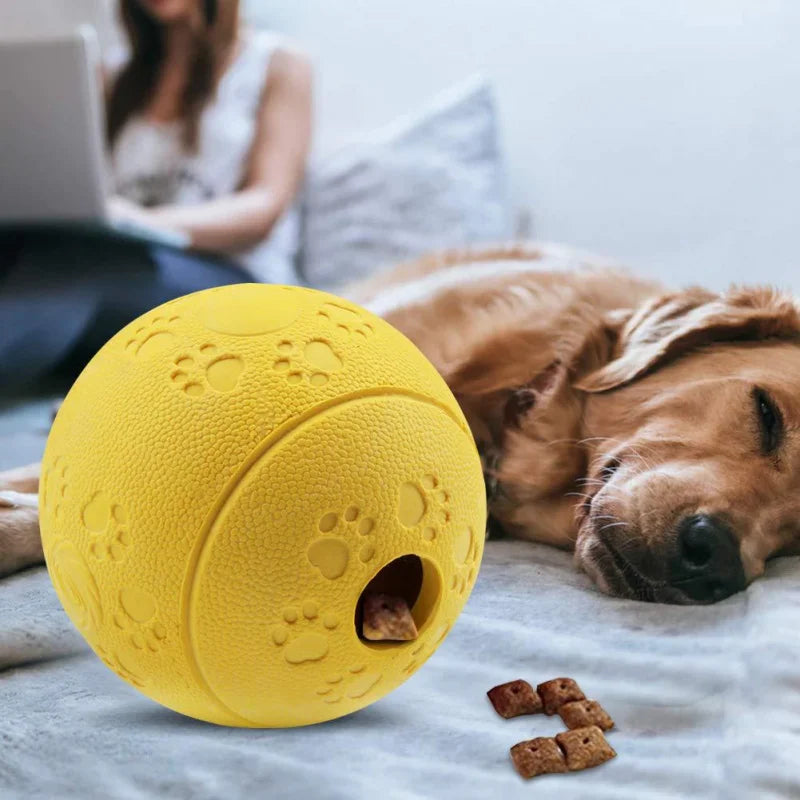 Durable Rubber Dog Toy Ball – Interactive Food Dispensing Treat Ball - Top Dogg Brand