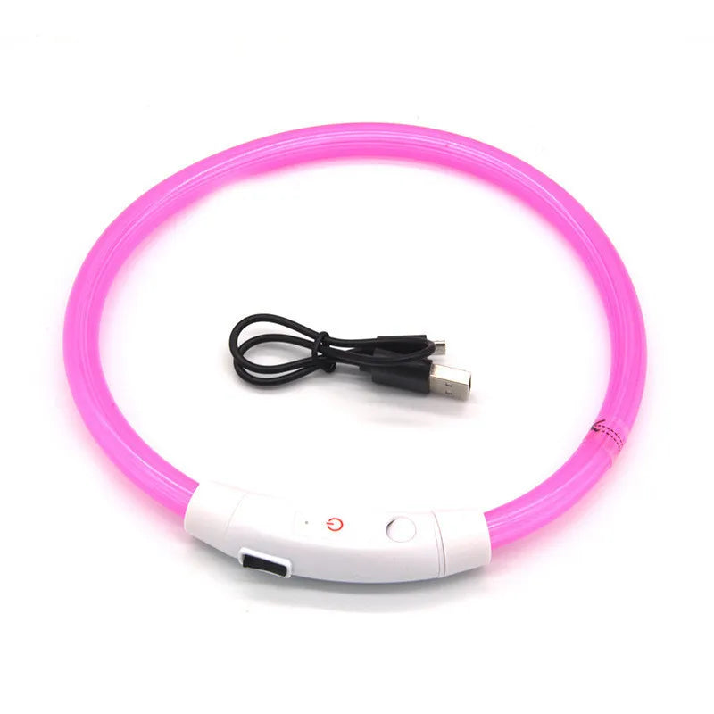 LED Light-Up Dog Collar – USB Rechargeable Luminous Pet Collar for Dogs & Cats - Top Dogg Brand