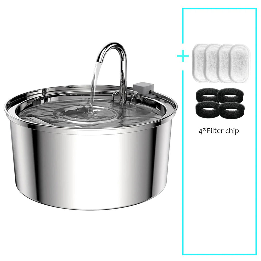 3L Automatic Stainless Steel Pet Water Fountain - Top Dogg Brand