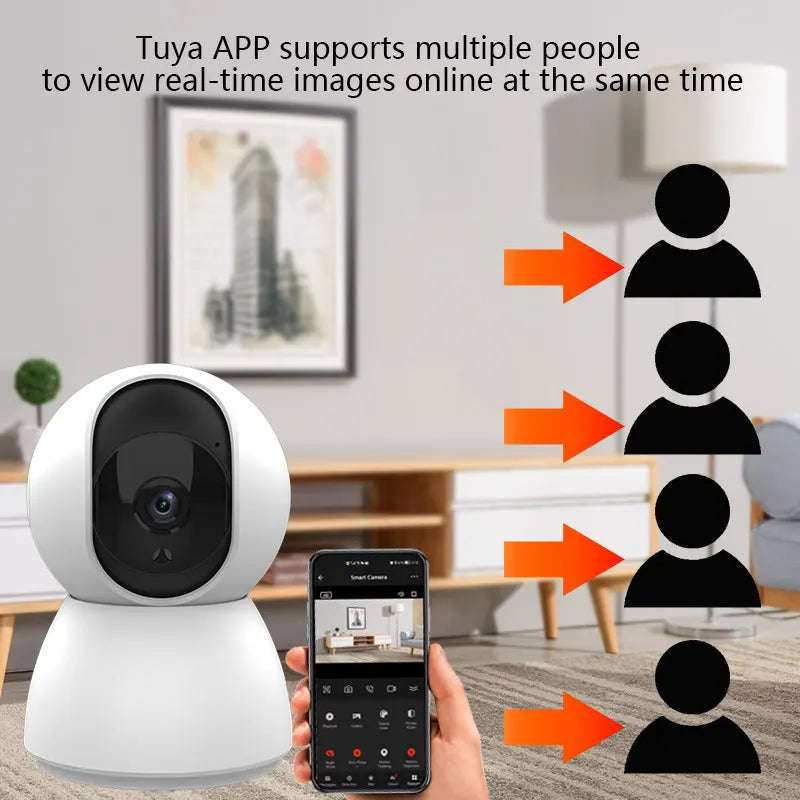 1080P Tuya Smart Mini WiFi Indoor IP Camera – Auto Tracking, Two-Way Audio, Night Vision - Top Dogg Brand