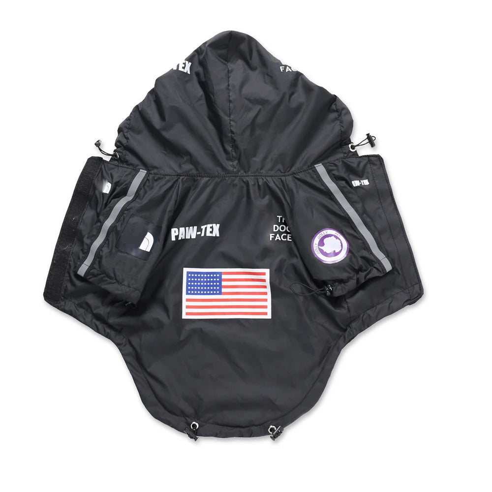 Waterproof Dog Coat with Hood – “The Dog Face” Outdoor Rain Jacket | Reflective - Top Dogg Brand