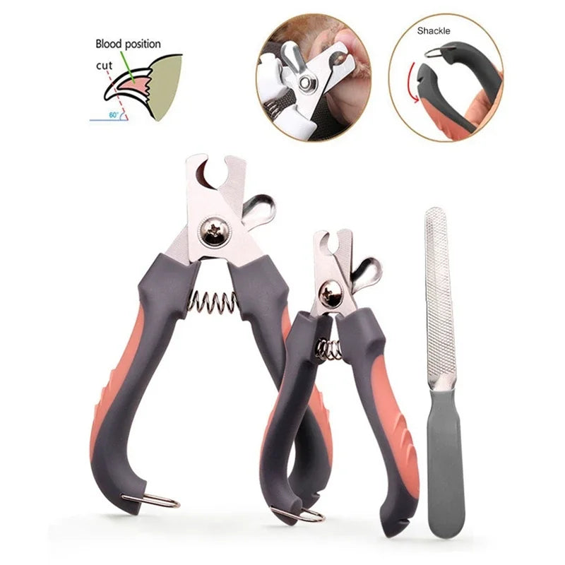 5-in-1 Pet Grooming Kit – Stainless Steel Rake Comb, Nail Clippers & File - Top Dogg Brand