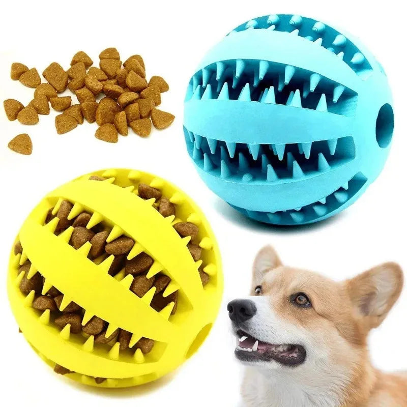 Natural Rubber Dog Chew Toy – 5cm Treat Dispensing Ball for Dental Cleaning & Interactive Play - Top Dogg Brand