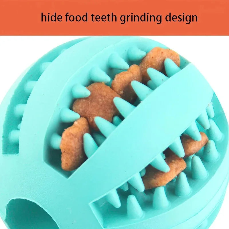 Natural Rubber Dog Chew Toy – 5cm Treat Dispensing Ball for Dental Cleaning & Interactive Play - Top Dogg Brand