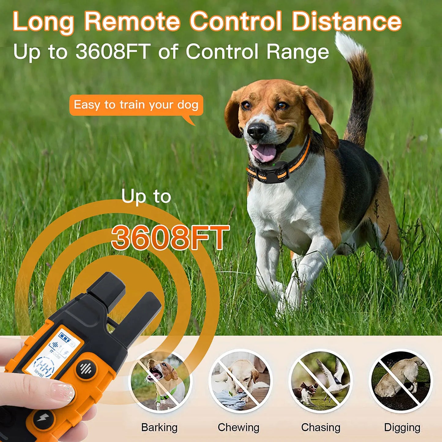 3300Ft Electric Dog Training Collar – Remote Control - Top Dogg Brand