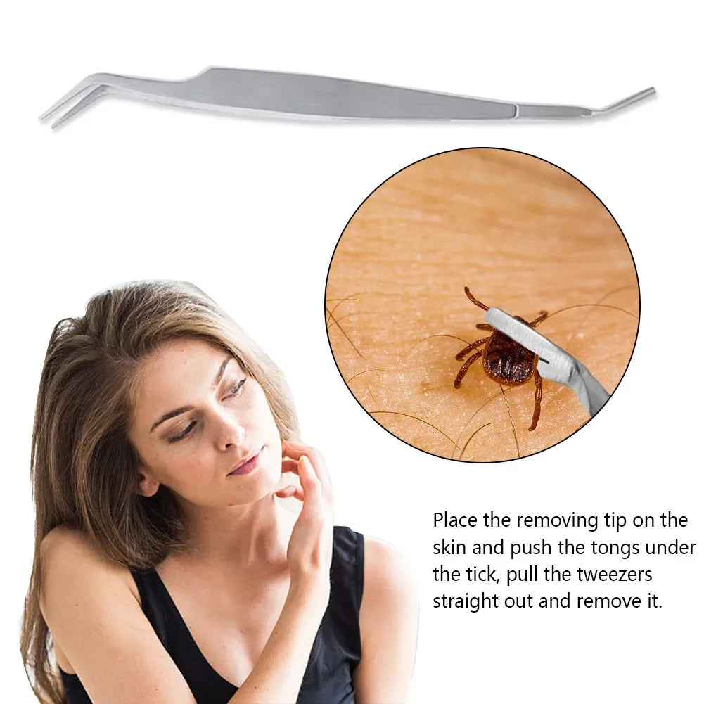 Stainless Steel Tick & Flea Remover Tool for Dogs & Cats – Safe, Painless Pet Grooming Tweezers - Top Dogg Brand