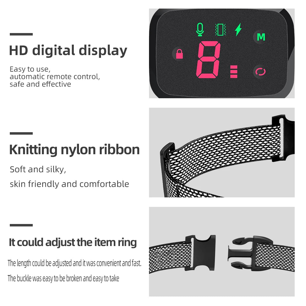 Smart Anti Barking Dog Collar – HD Display, Waterproof, Rechargeable | Sound, Vibration & Shock Modes - Top Dogg Brand