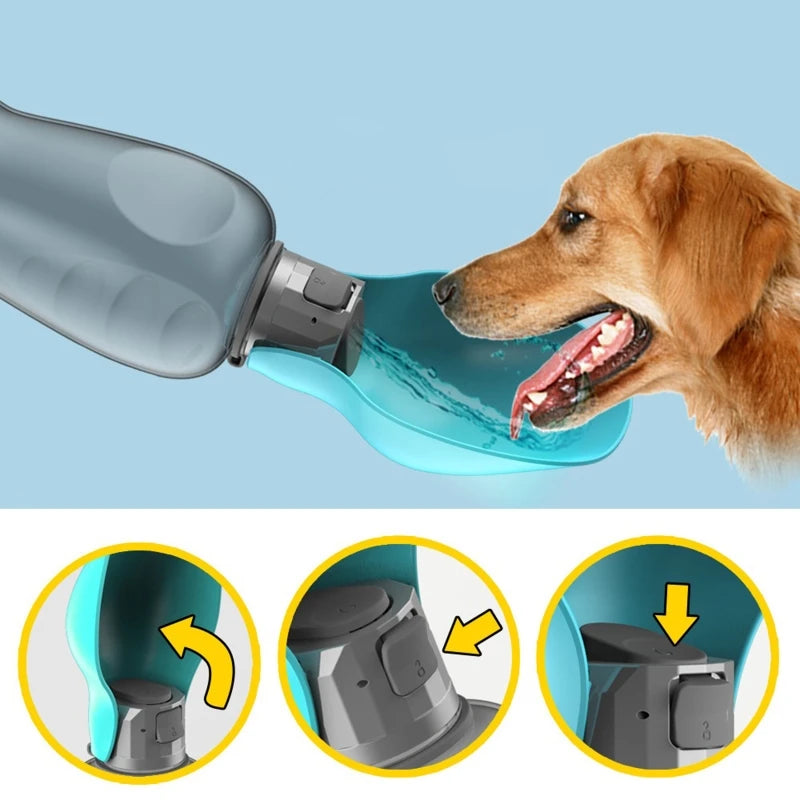 Portable Pet Travel Water Bottle with Built-in Drinking Bowl - Top Dogg Brand