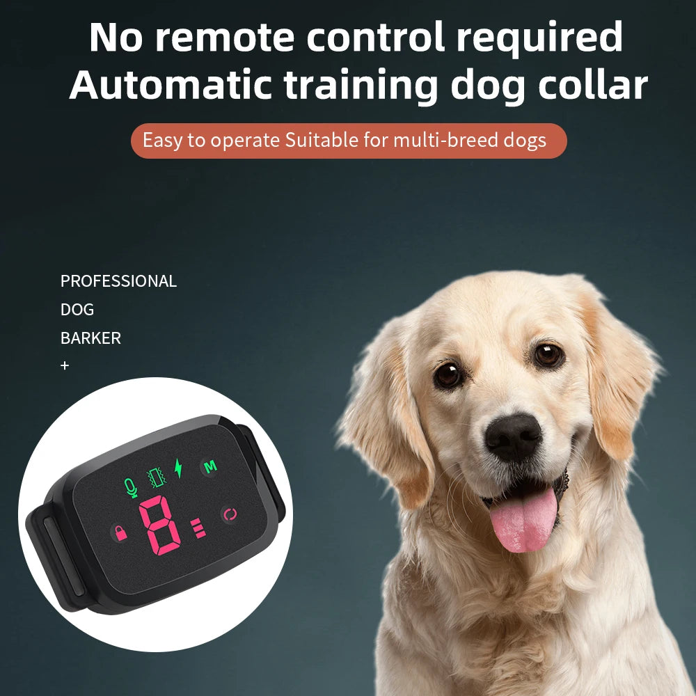 Smart Anti Barking Dog Collar – HD Display, Waterproof, Rechargeable | Sound, Vibration & Shock Modes - Top Dogg Brand