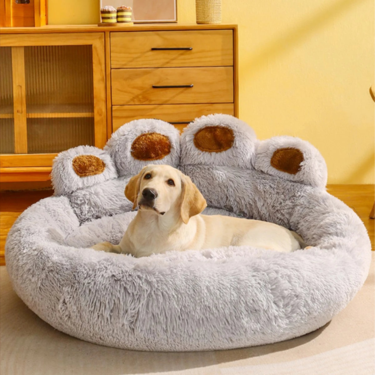 Fluffy Plush Dog Bed – Ultra-Soft Round Pet Sofa for Small to Large Dogs & Cats - Top Dogg Brand