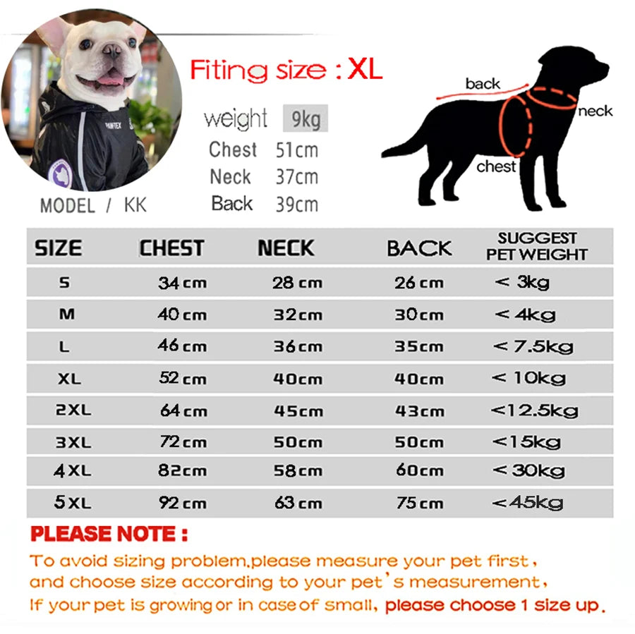 Waterproof Dog Coat with Hood – “The Dog Face” Outdoor Rain Jacket | Reflective - Top Dogg Brand
