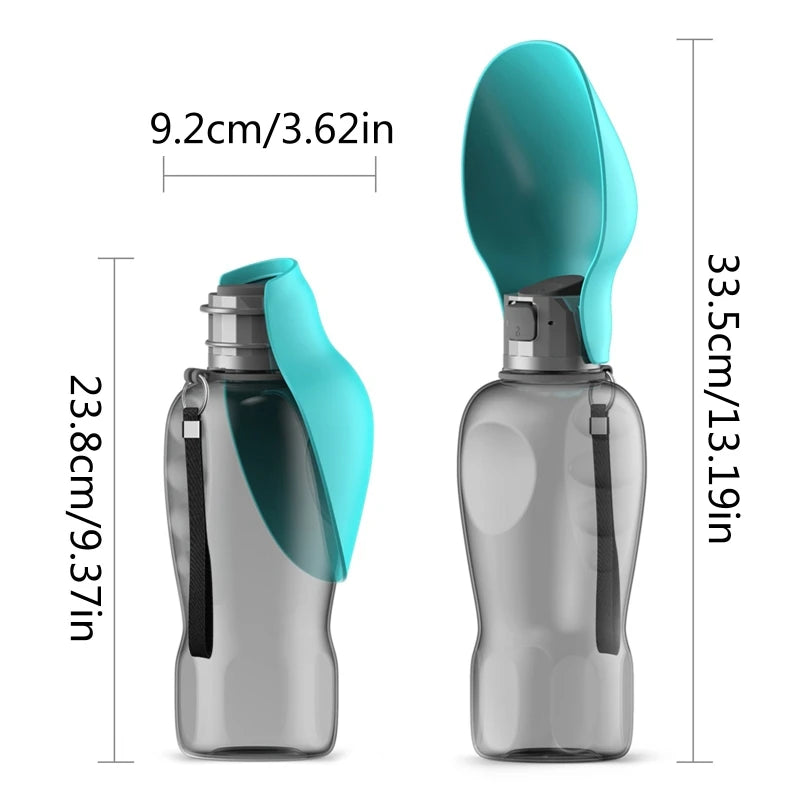 Portable Pet Travel Water Bottle with Built-in Drinking Bowl - Top Dogg Brand