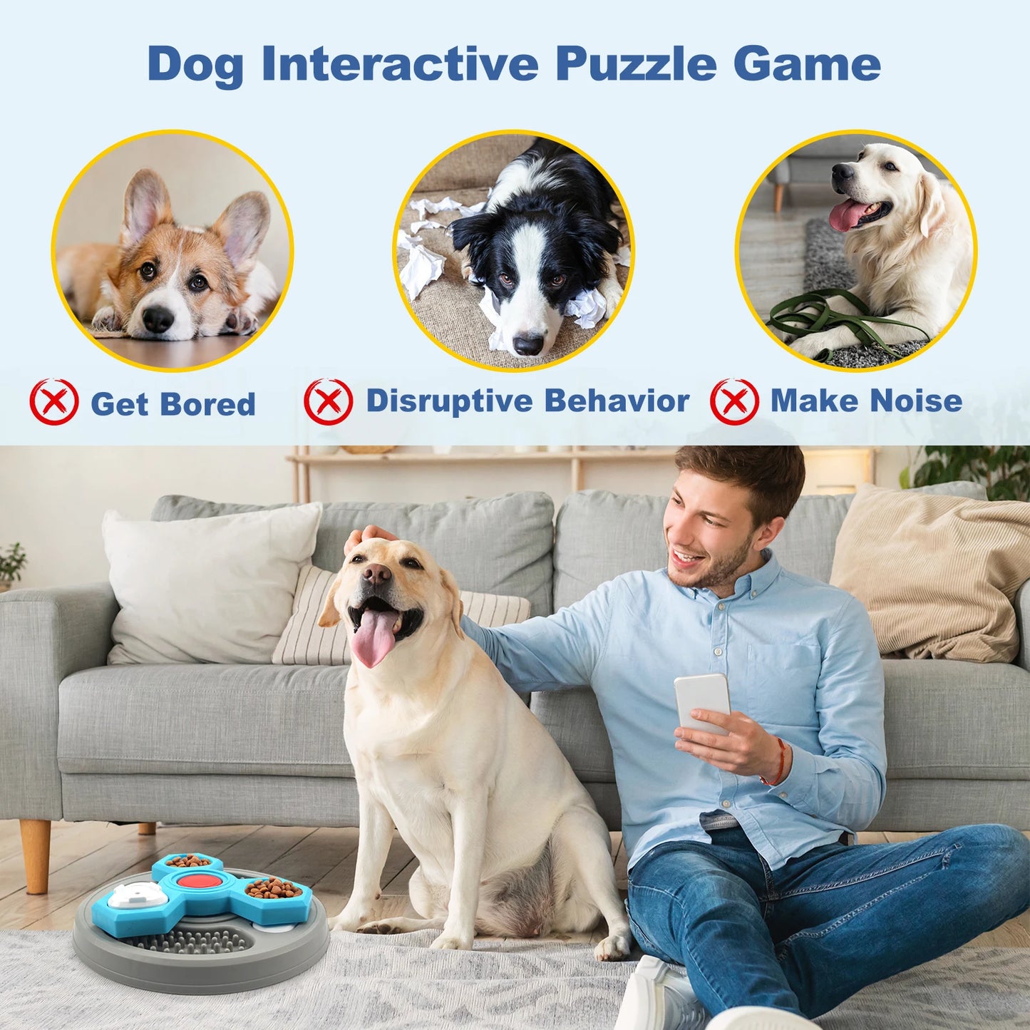 2-Layers Dog Puzzle Slow Feeder - Top Dogg Brand