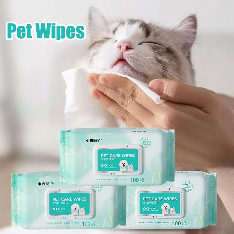 100PCS Pet Cleaning Wipes – Safe & Gentle Deodorizing Wipes for Dogs and Cats - Top Dogg Brand