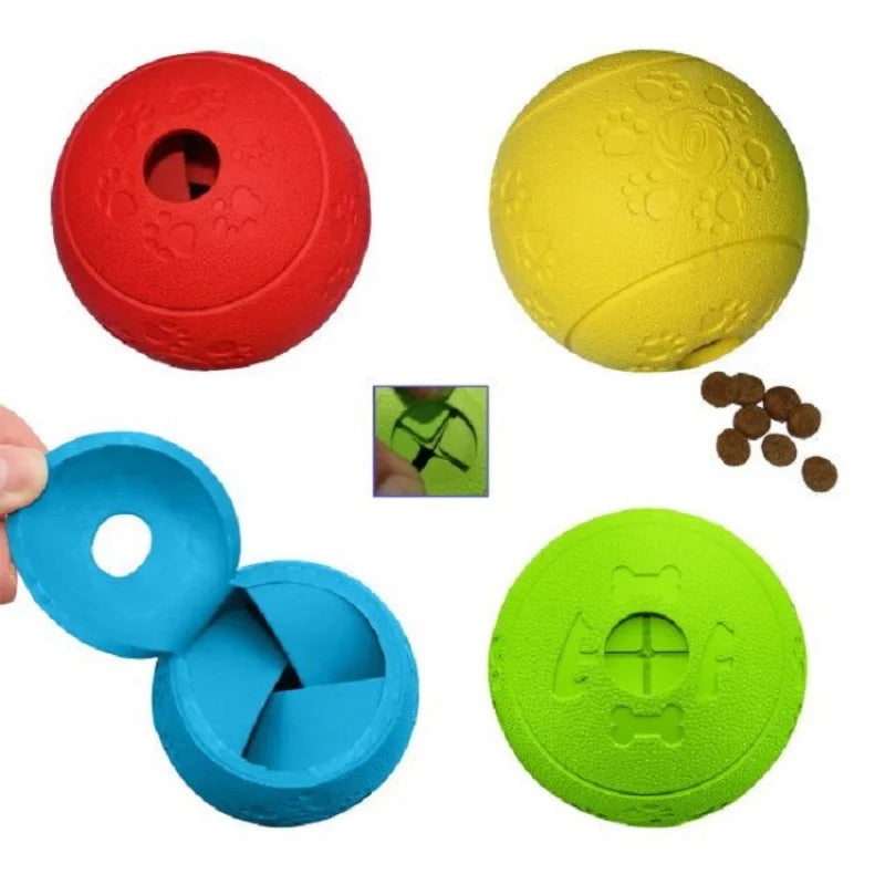 Durable Rubber Dog Toy Ball – Interactive Food Dispensing Treat Ball - Top Dogg Brand