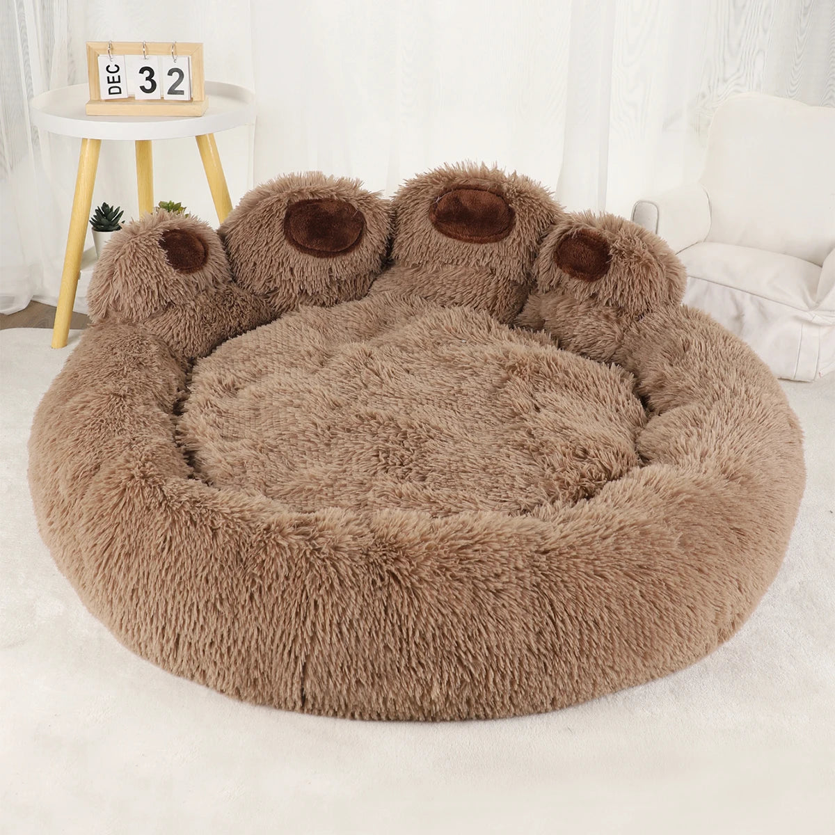 Fluffy Plush Dog Bed – Ultra-Soft Round Pet Sofa for Small to Large Dogs & Cats - Top Dogg Brand