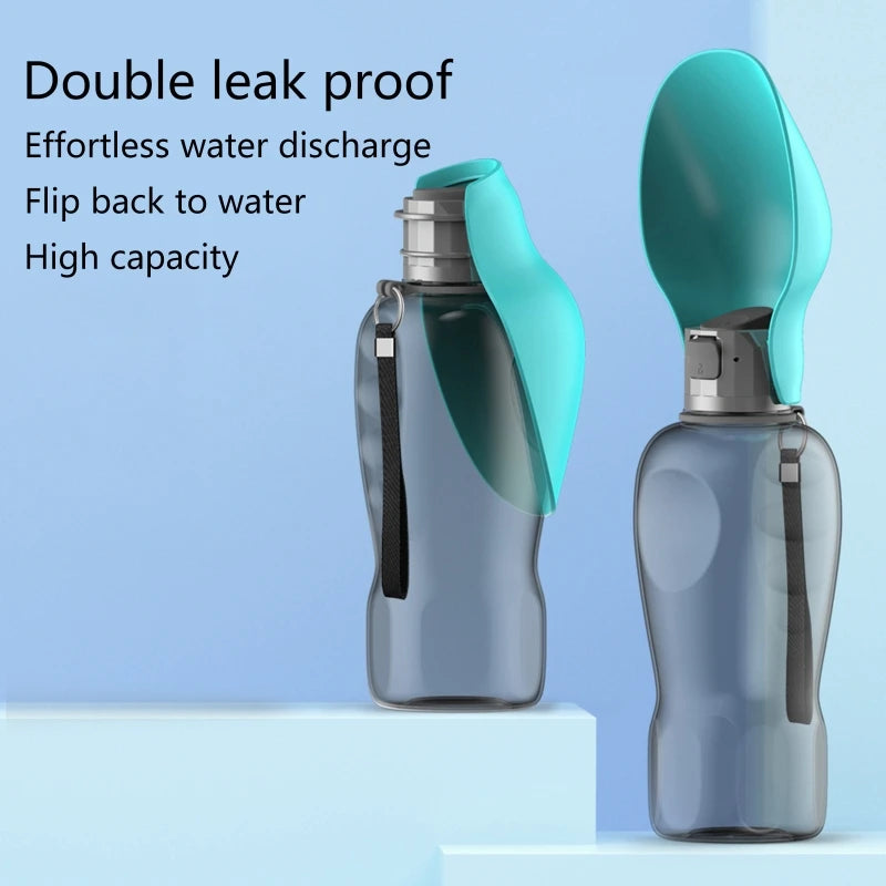 Portable Pet Travel Water Bottle with Built-in Drinking Bowl - Top Dogg Brand