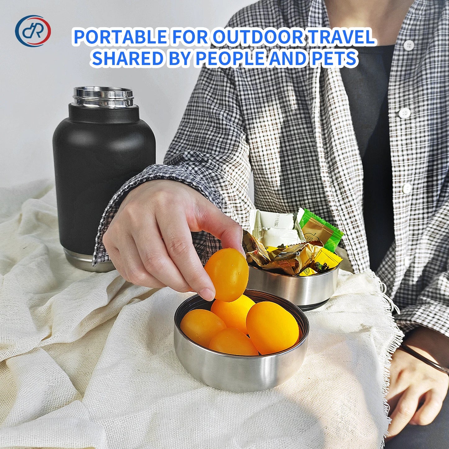 OKKPETS 32Oz Portable 3 in 1 Pet Water Bottle Stainless Steel Pet Insulated Feeder Travel Outdoor 34Oz Pet Bowl Dog Food Cup - Top Dogg Brand