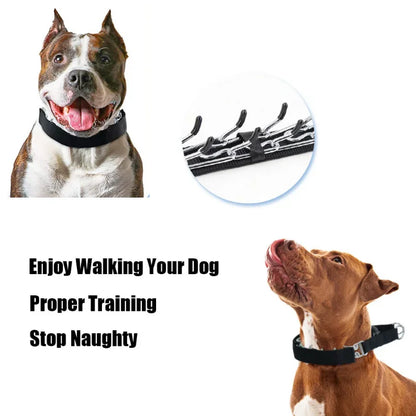 Dog Training Collar Prong Collar with Quick Release Buckle & Nylon Cover Pet Dog Spike Pinch Collar - Top Dogg Brand
