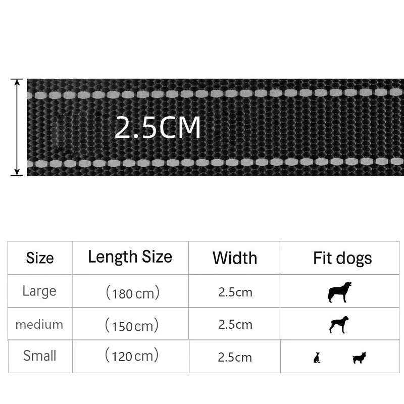 Heavy-Duty Double Handle Dog Leash – Reflective Nylon Lead for Training, Control & Safe Walks - Top Dogg Brand