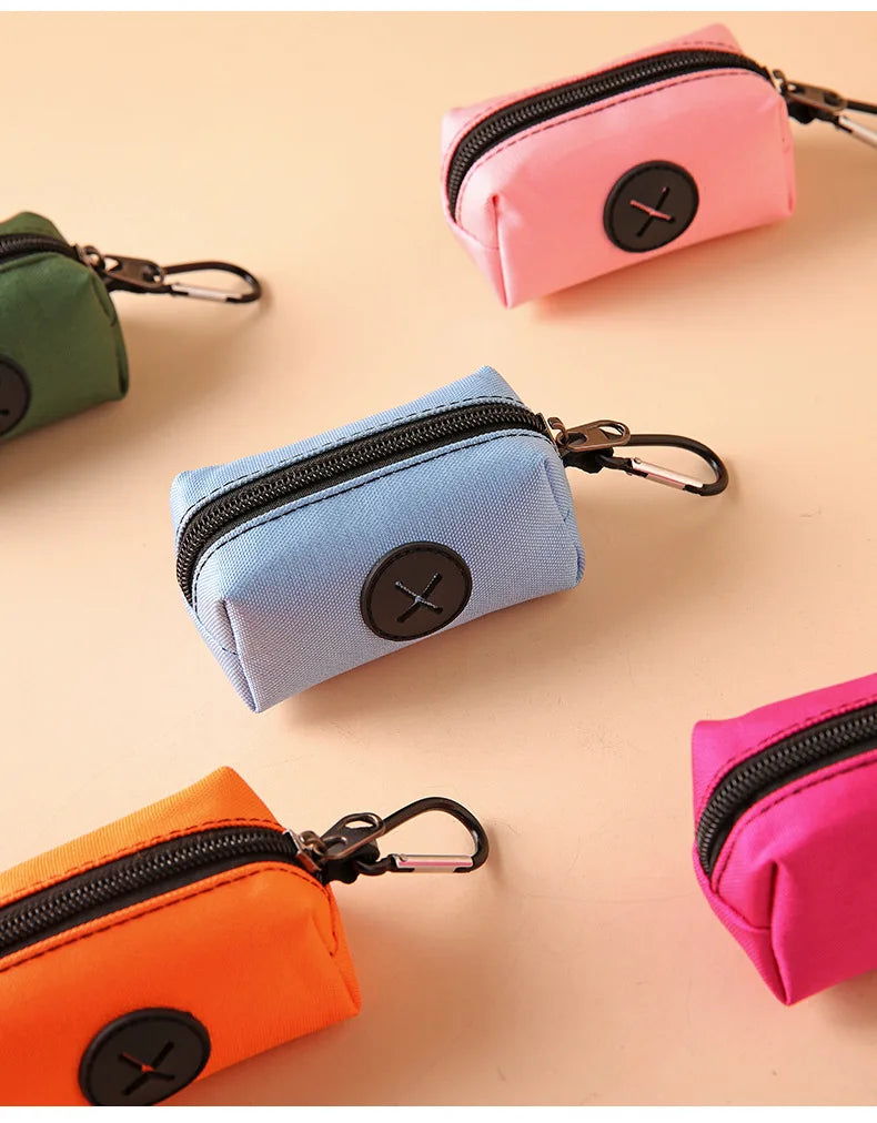 Canvas Dog Poop Bag Holder, Outdoor Pet Waste Bag Dispenser with Carabiner Clip, Animal Waste Collection Pouch - Top Dogg Brand