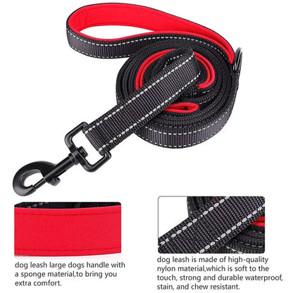 Heavy-Duty Double Handle Dog Leash – Reflective Nylon Lead for Training, Control & Safe Walks - Top Dogg Brand