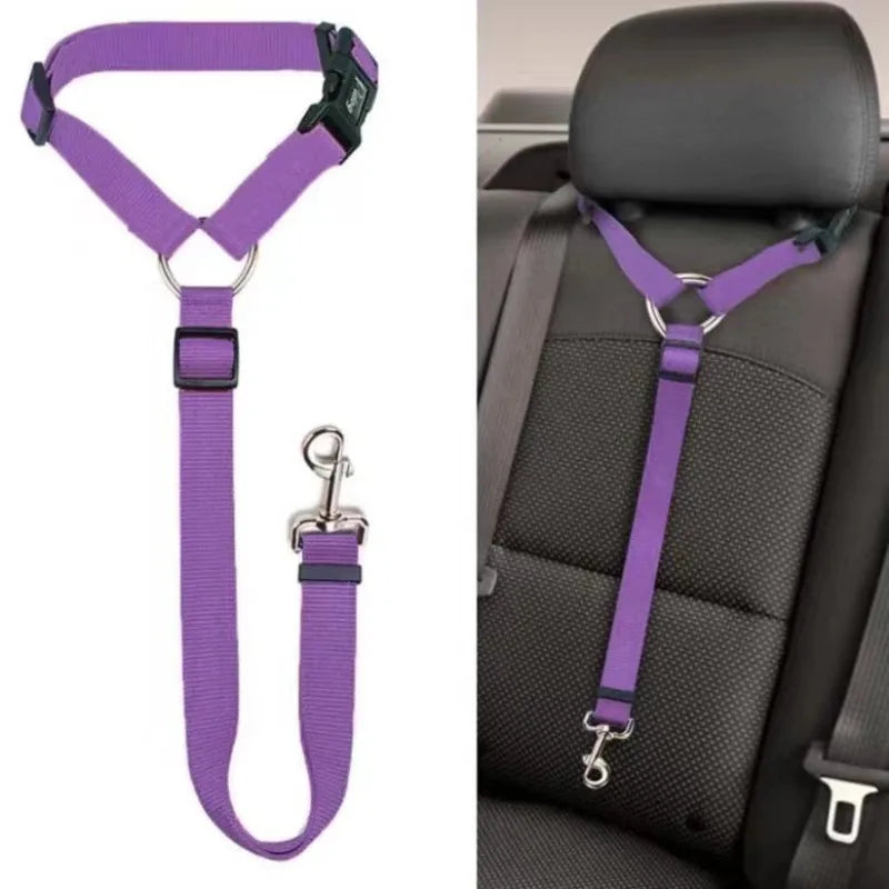 Solid Color 2-in-1 Adjustable Pet Car Seat Belt & Leash - Top Dogg Brand