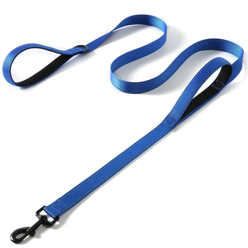 Heavy-Duty Double Handle Dog Leash – Reflective Nylon Lead for Training, Control & Safe Walks - Top Dogg Brand