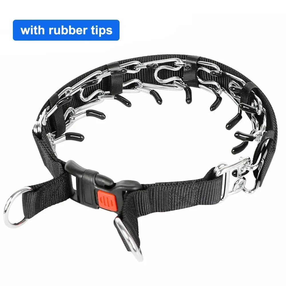 Dog Training Collar Prong Collar with Quick Release Buckle & Nylon Cover Pet Dog Spike Pinch Collar - Top Dogg Brand