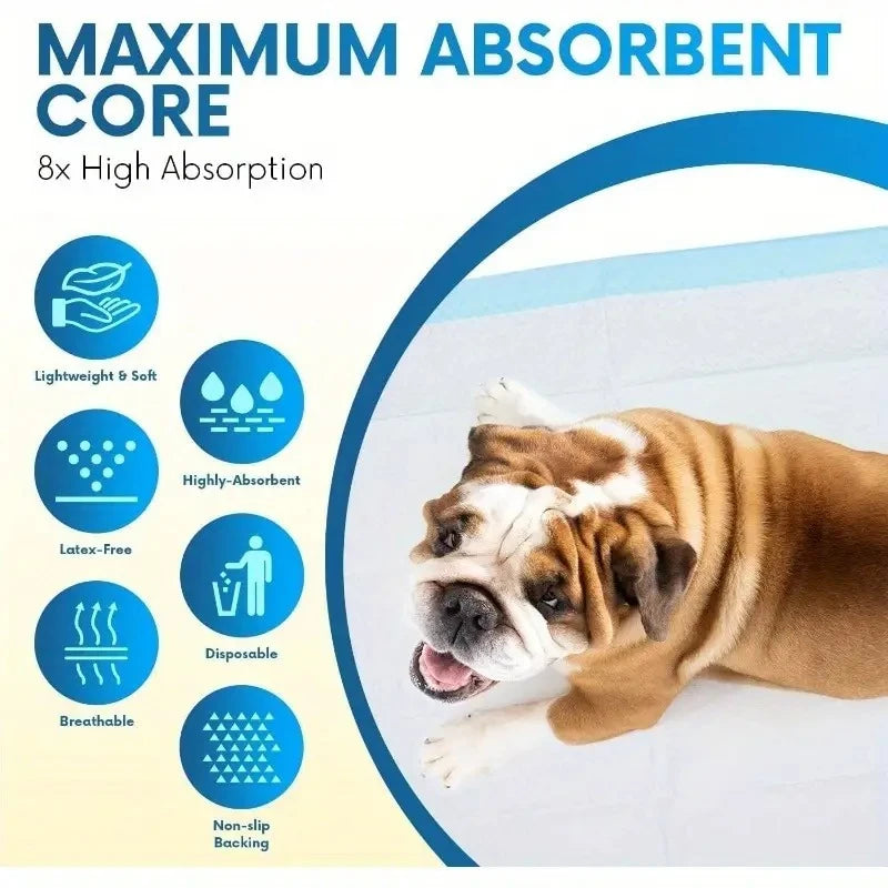 100/50/40PCS Super Absorbent Dog Pee Pads – Leak-Proof, - Top Dogg Brand