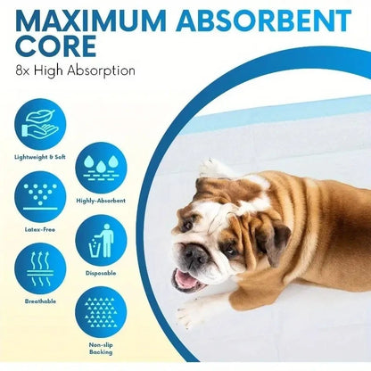 100/50/40PCS Super Absorbent Dog Pee Pads – Leak-Proof, - Top Dogg Brand