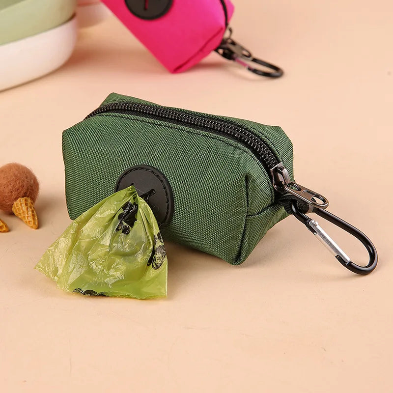 Canvas Dog Poop Bag Holder, Outdoor Pet Waste Bag Dispenser with Carabiner Clip, Animal Waste Collection Pouch - Top Dogg Brand