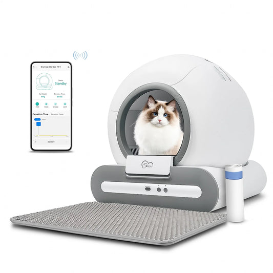 DOEL  Automatic Cat Litter Box Self Cleaning with App Control & Cat Litter Mat Smart Cat Toilet for Multiple Large Cats - Top Dogg Brand