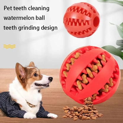 Natural Rubber Dog Chew Toy – 5cm Treat Dispensing Ball for Dental Cleaning & Interactive Play - Top Dogg Brand